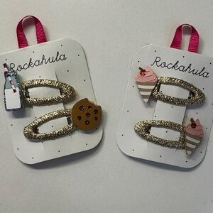 Gold Glitter Hair Clips for Kids